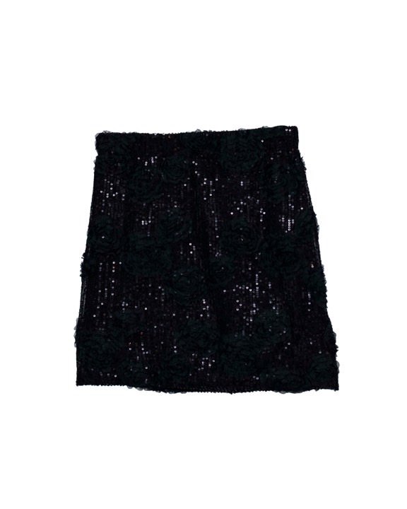 Rosette Sequin Mini Skirt