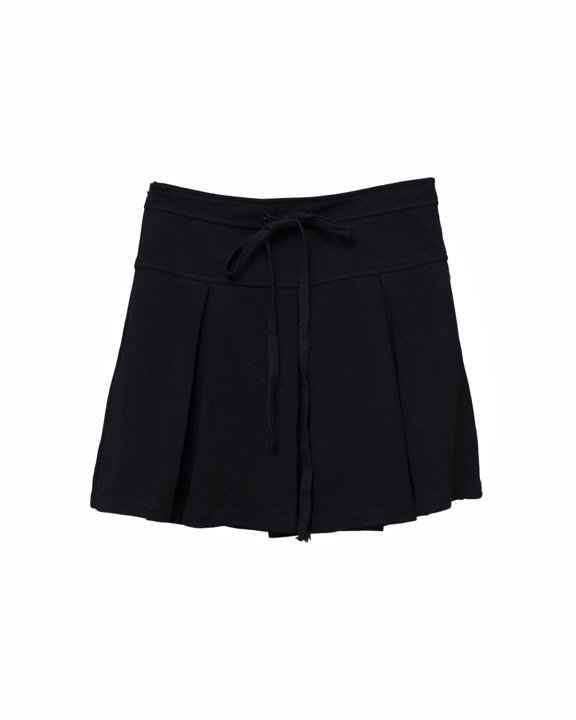 Drawstring Pleated Tennis Skirt