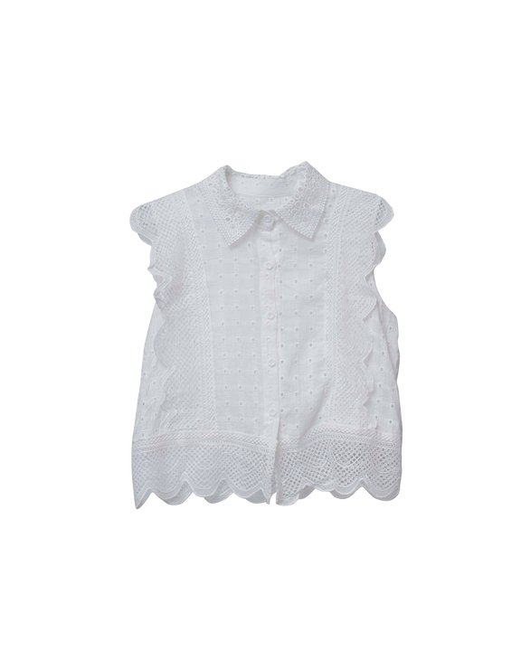 Scallop Eyelet Blouse