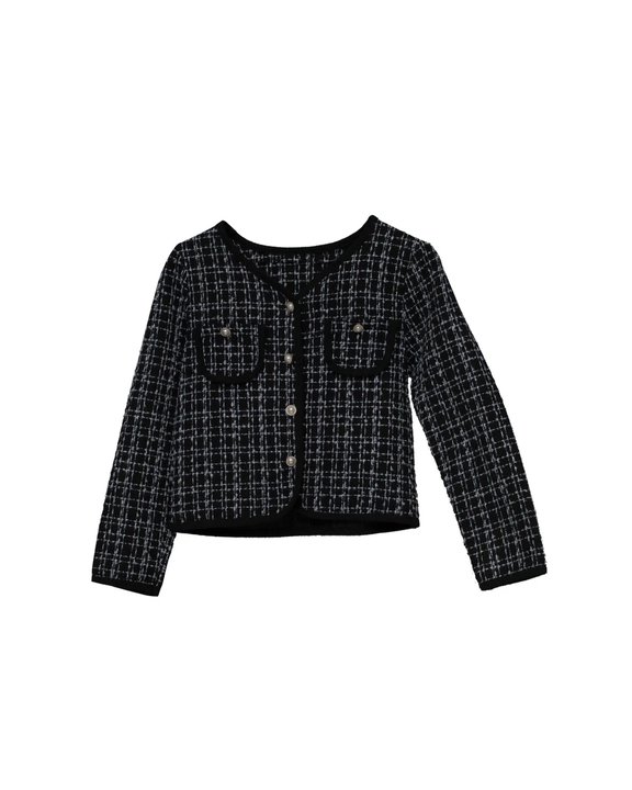 Checkered Jacket With Black Piping