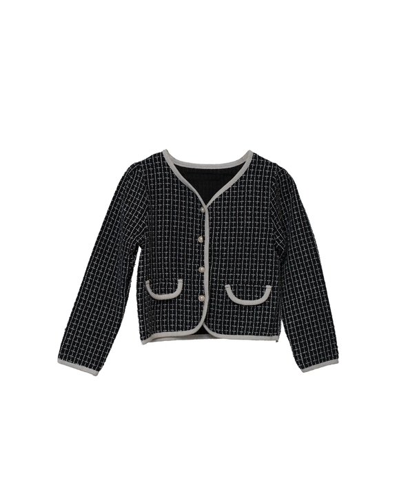 Black Jacket With Cream Piping