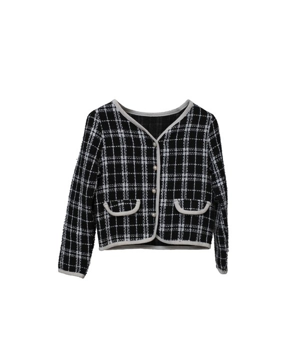 Black And White Checkered Plaid Jacket