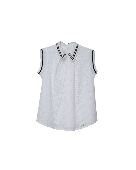 White Eyelet Sailor Blouse