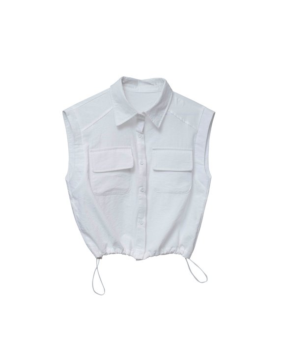 Pocketed Tennis Crop Shirt