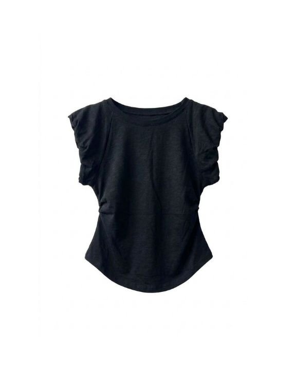 Ruched Flutter Sleeve Tee