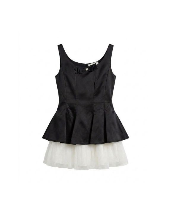 Noir Bow Mini Dress
