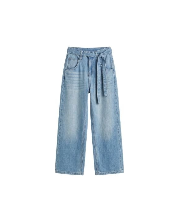 Tie Waist Wide Leg Jean